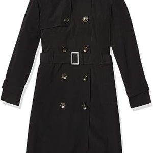 London Fog Women's Double-Breasted Hooded Trench Coat
